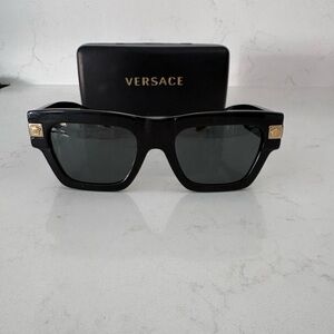 Versace Black Sunglasses with Gold Accents VE4464